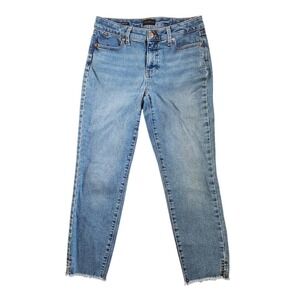 Talbots Slim Ankle Jean Flores Wash Blue Raw Hem Denim Pants Size 4P  120